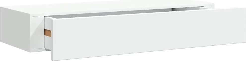 vidaXL fehér MDF falra szerelhető fiókos polc 60 x 23,5 x 10 cm
