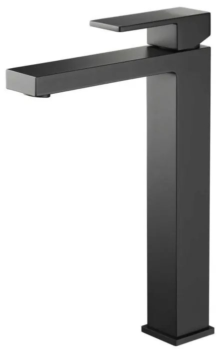 AREZZO design CUBEFIELD magasított mosdócsaptelep, fekete