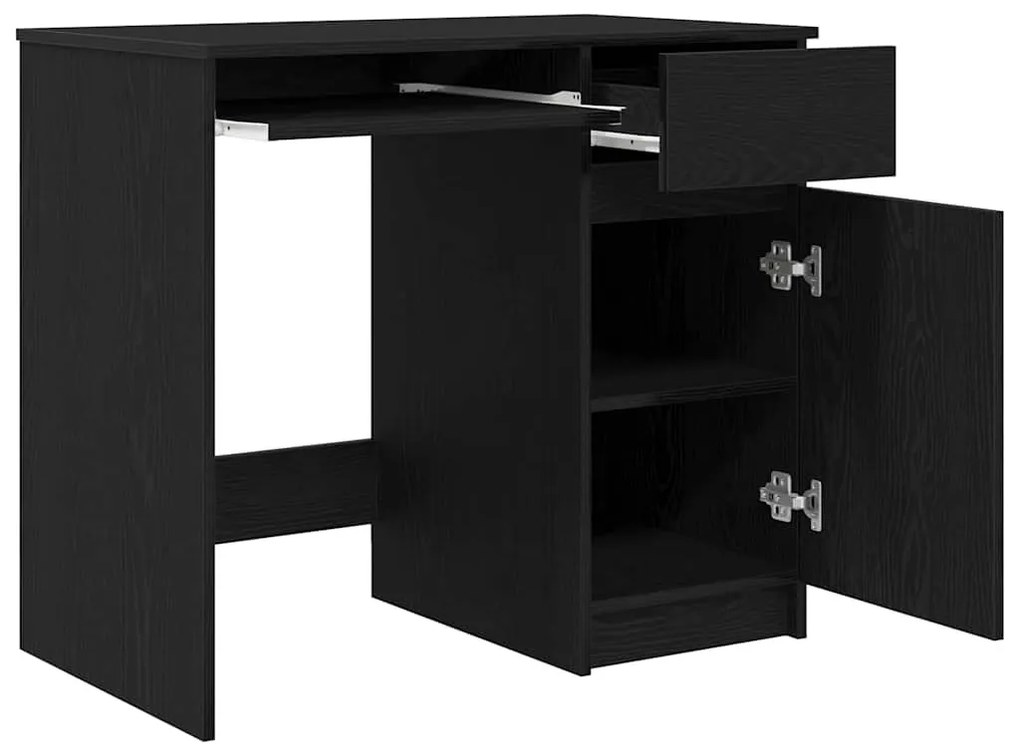 fekete tölgy forgácslap íróasztal 86x49x76 cm