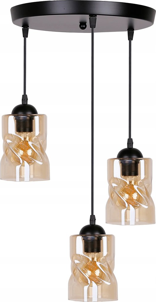 Felis Függőlámpa Tányér Fekete 3X60W E27 Lámpabúra
