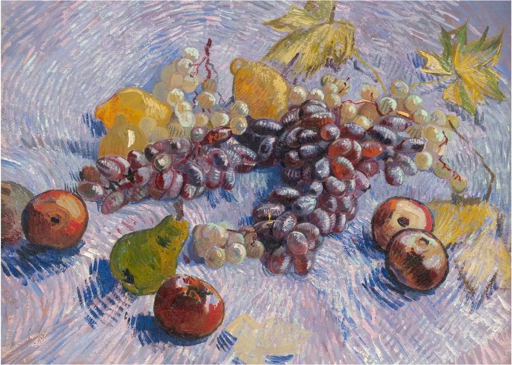 Üveg kép - Vincent van Gogh, Grapes, Lemons, Pears, and Apples, reprodukciók (70x50 cm)