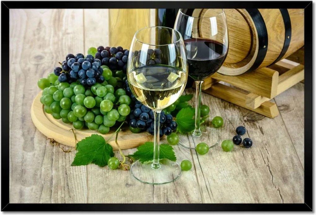 Poszter keretben 60x40 Fehér szőlőbor
