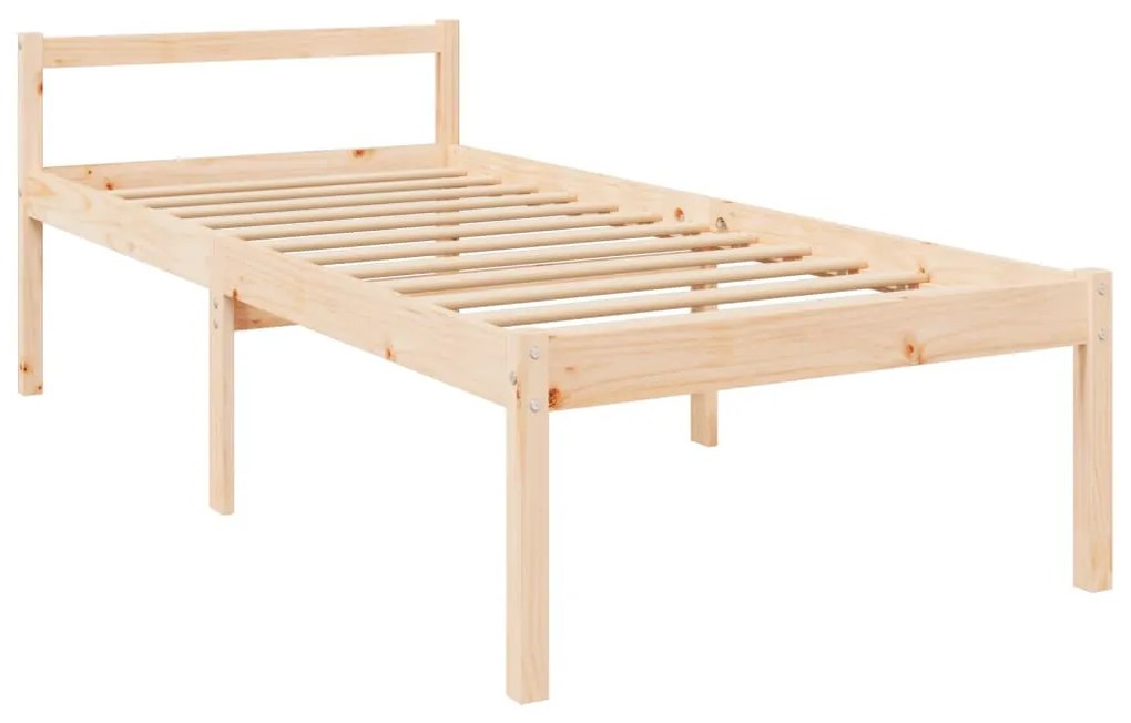 tömör fa ágy időseknek fejtámlával 90x200 cm
