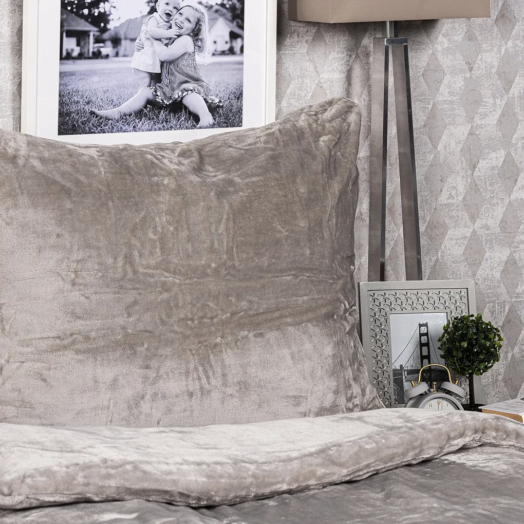 4Home mikroflanel ágyneműhuzat szürke, 160 x 200 cm, 70 x 80 cm, 160 x 200 cm, 70 x 80 cm