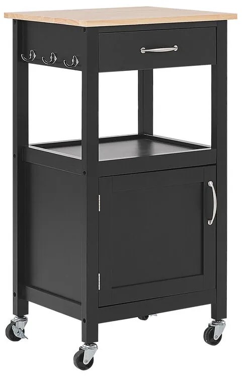 Praktikus Fekete Zsúrkocsi SIENA Beliani