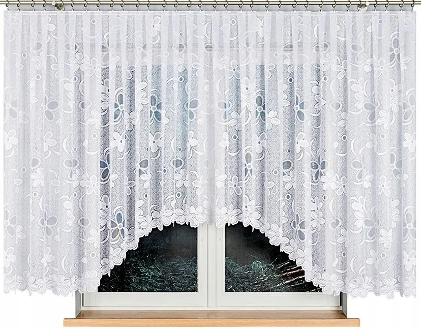 Renata Függöny 500x150cm, fehér szín, íves függöny (kész)