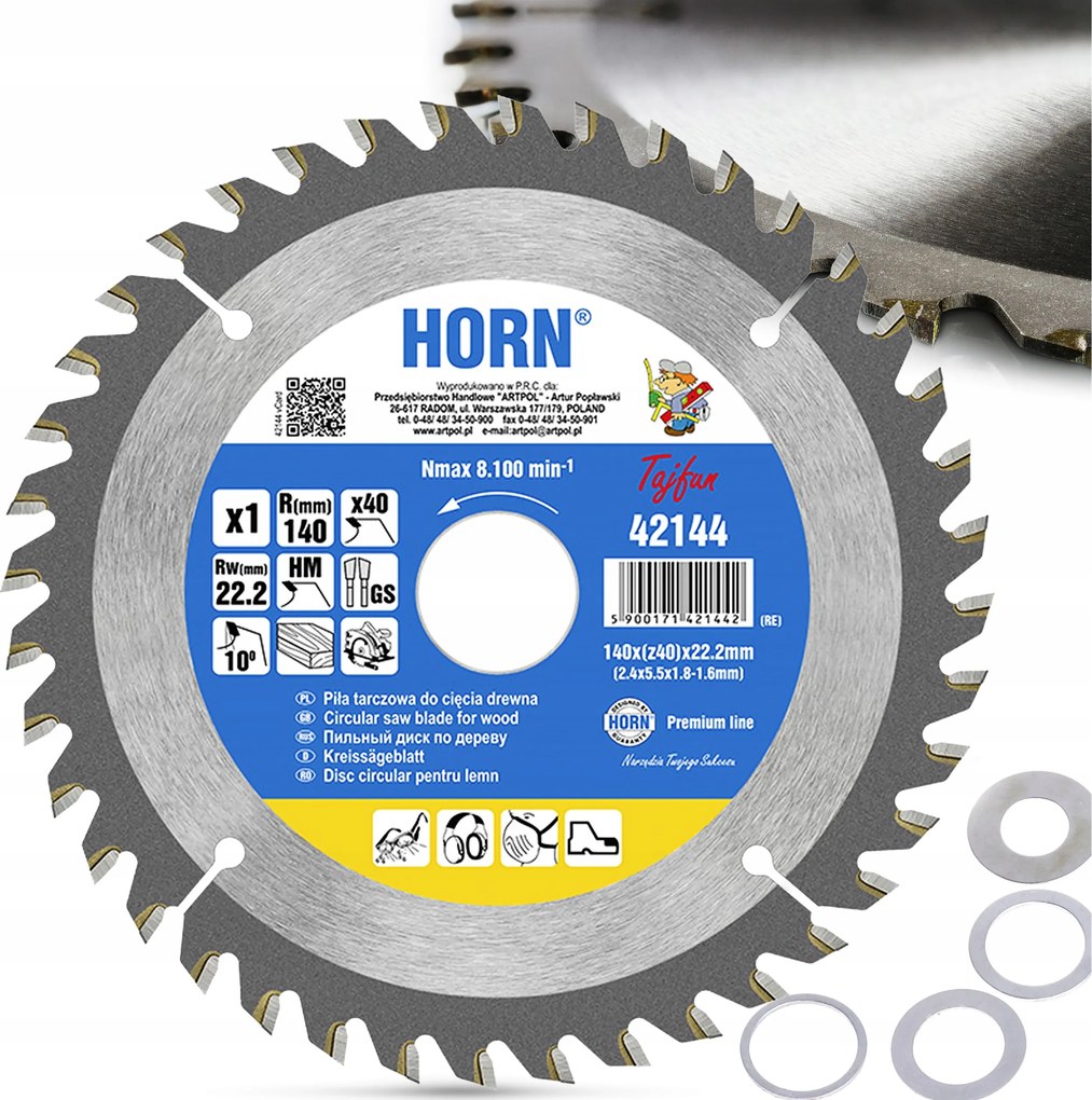 Faipari Tárcsa 140x 22 mm 40 fogú Körfűrész Fa Vágásához