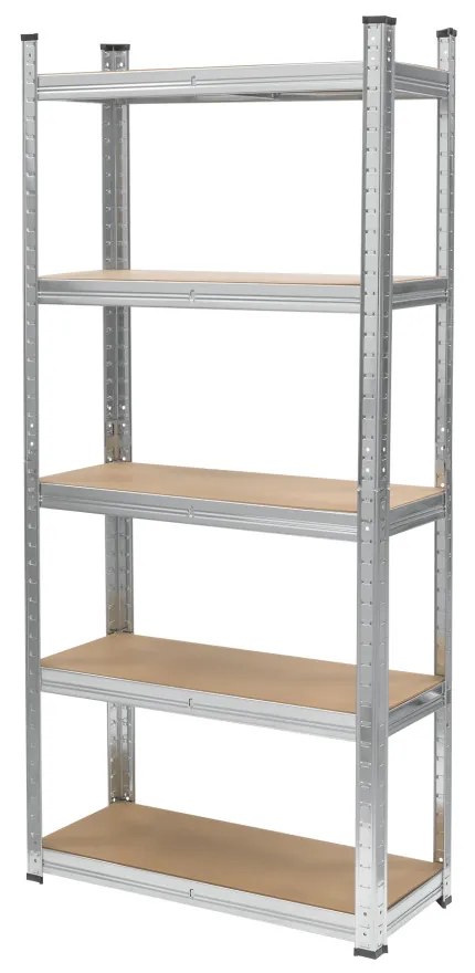 Polcos fém állvány 2 az 1-ben 5 polc garázshoz 150x70x30cm polconkénti teherbírással 750kg