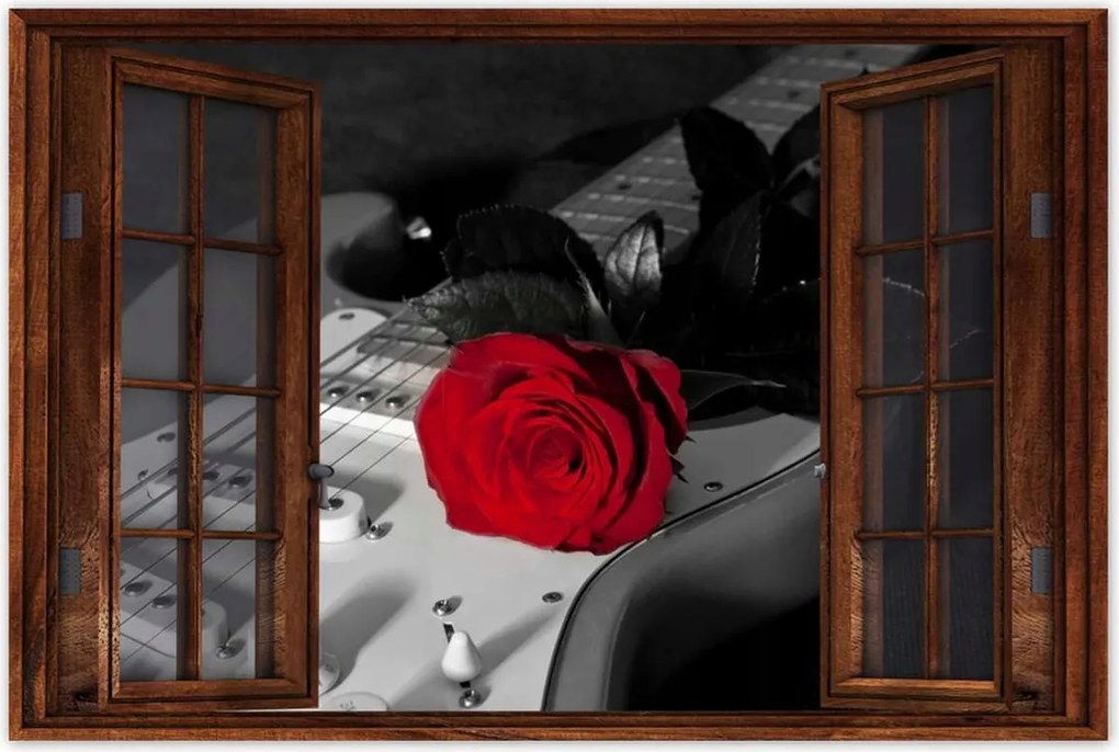 Poszterek 90x60 Elektromos gitár rózsával