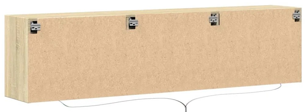 sonoma tölgy színű falra TV-szekrény LED-del 180 x 31 x 45 cm
