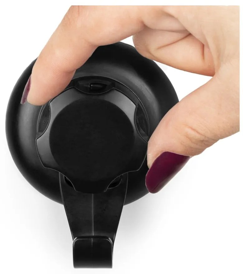 Fekete öntapadós acél akasztó szett 4 db-os Bestlock – Compactor