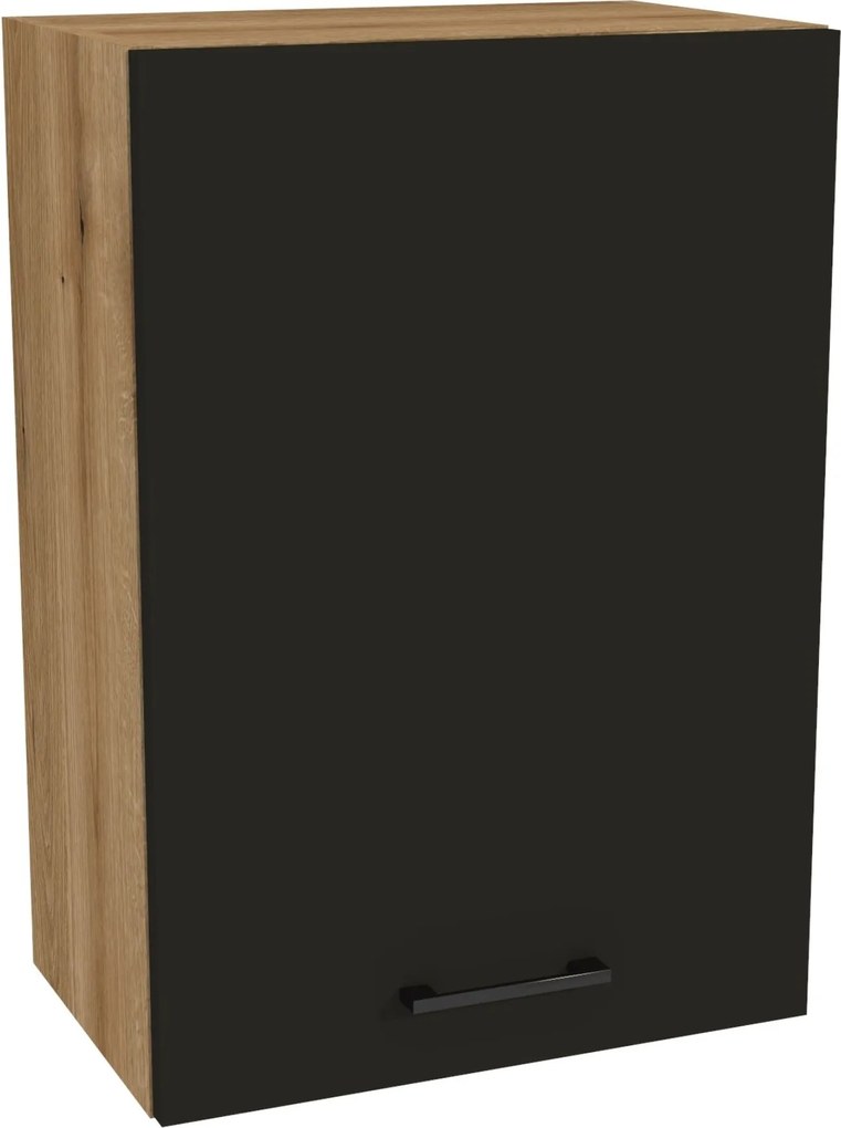 Konyhaszekrény felső 50/72 Capri korpusz tölgy Evoke front fekete matt