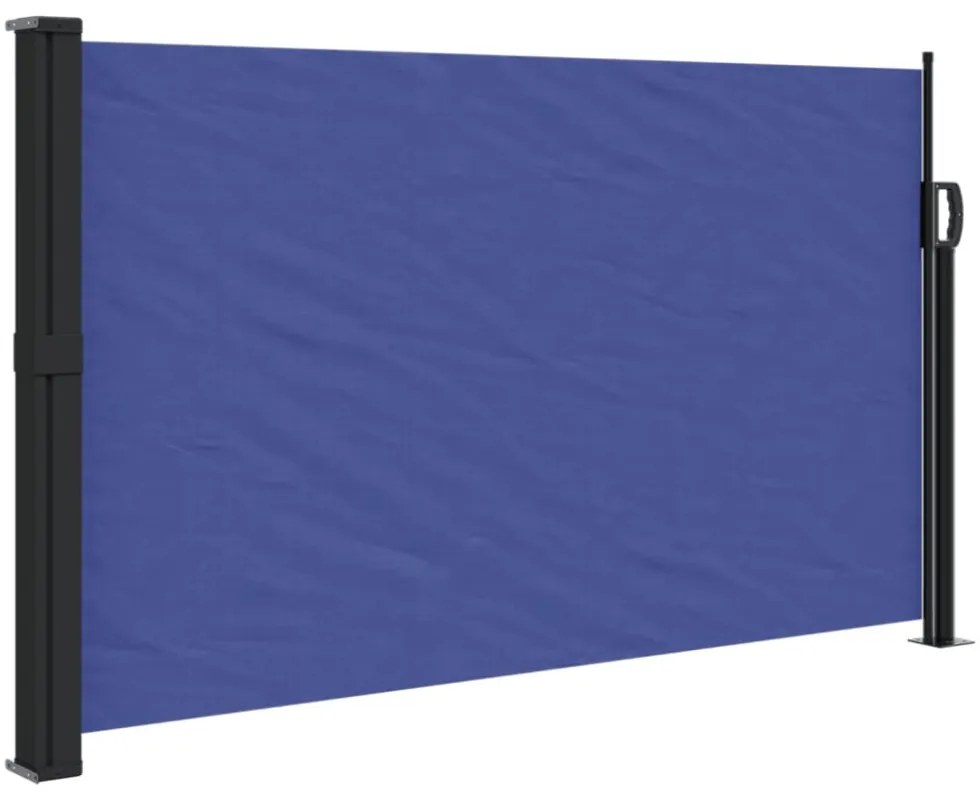kék behúzható oldalsó napellenző 120 x 600 cm