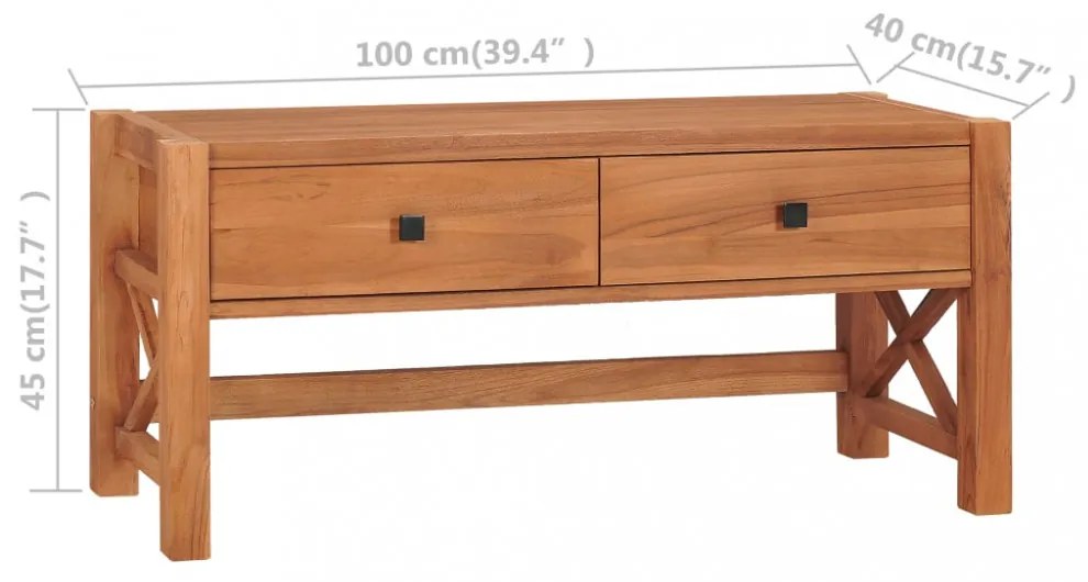 újrahasznosított tíkfa TV-szekrény 100 x 40 x 45 cm