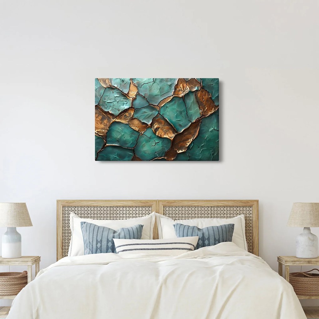 Kép - Zöld-arany festés (90x60 cm)