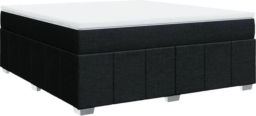 vidaXL fekete szövet rugós ágy matraccal 180 x 200 cm