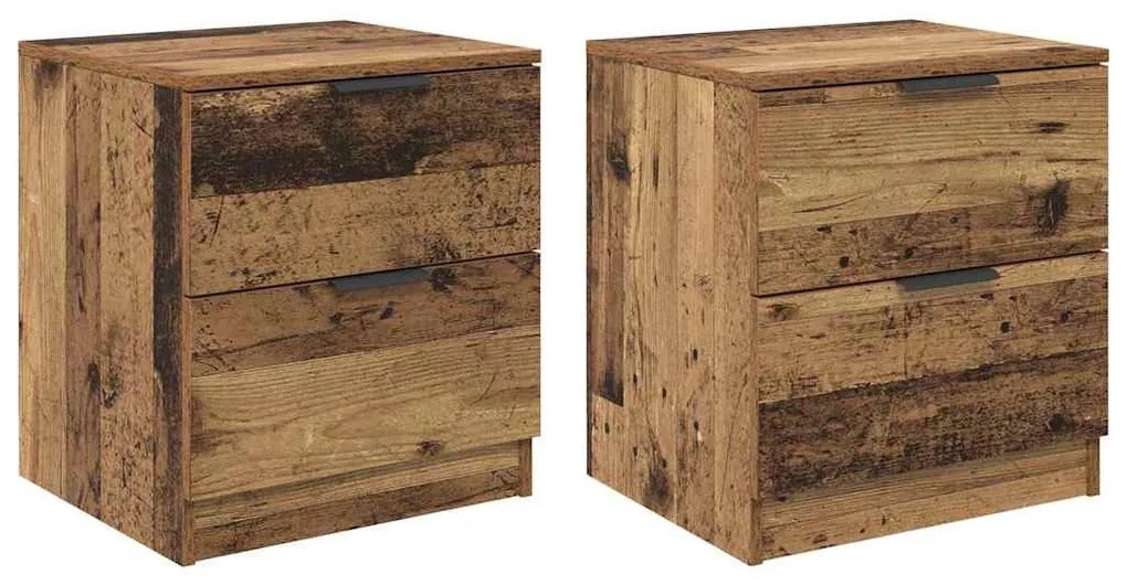 Éjjeliszekrény fiókkal 2 pcs Régi fa 45 x 39 x 50 cm Faanyag