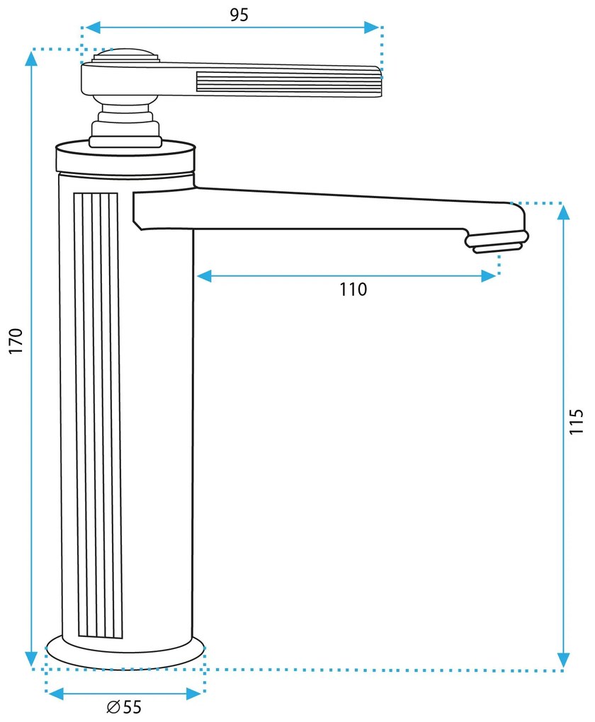 Rea Monaco, mosogató csaptelep h-170, arany fényes, REA-B2501