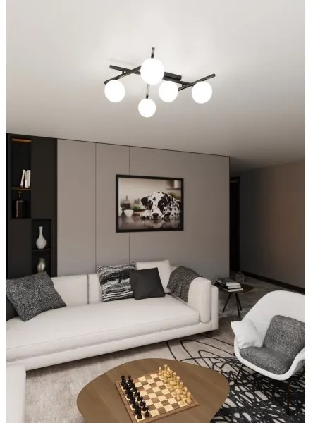 Mennyezeti lámpa SMART 5xE14/10W/230V fekete/fehér