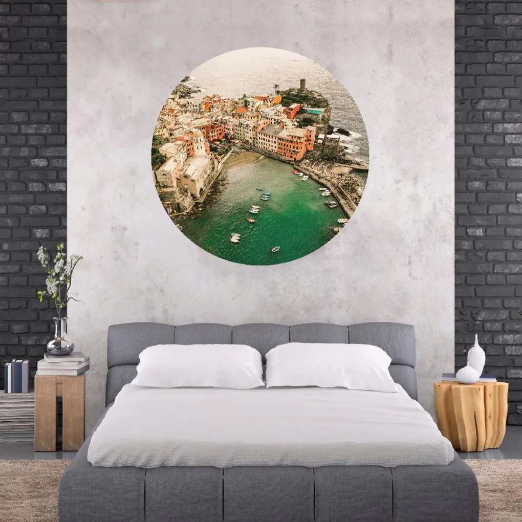PIPPER. Textil kör alakú falmatrica "Cinque Terre – Olaszország" Méret: 60cm