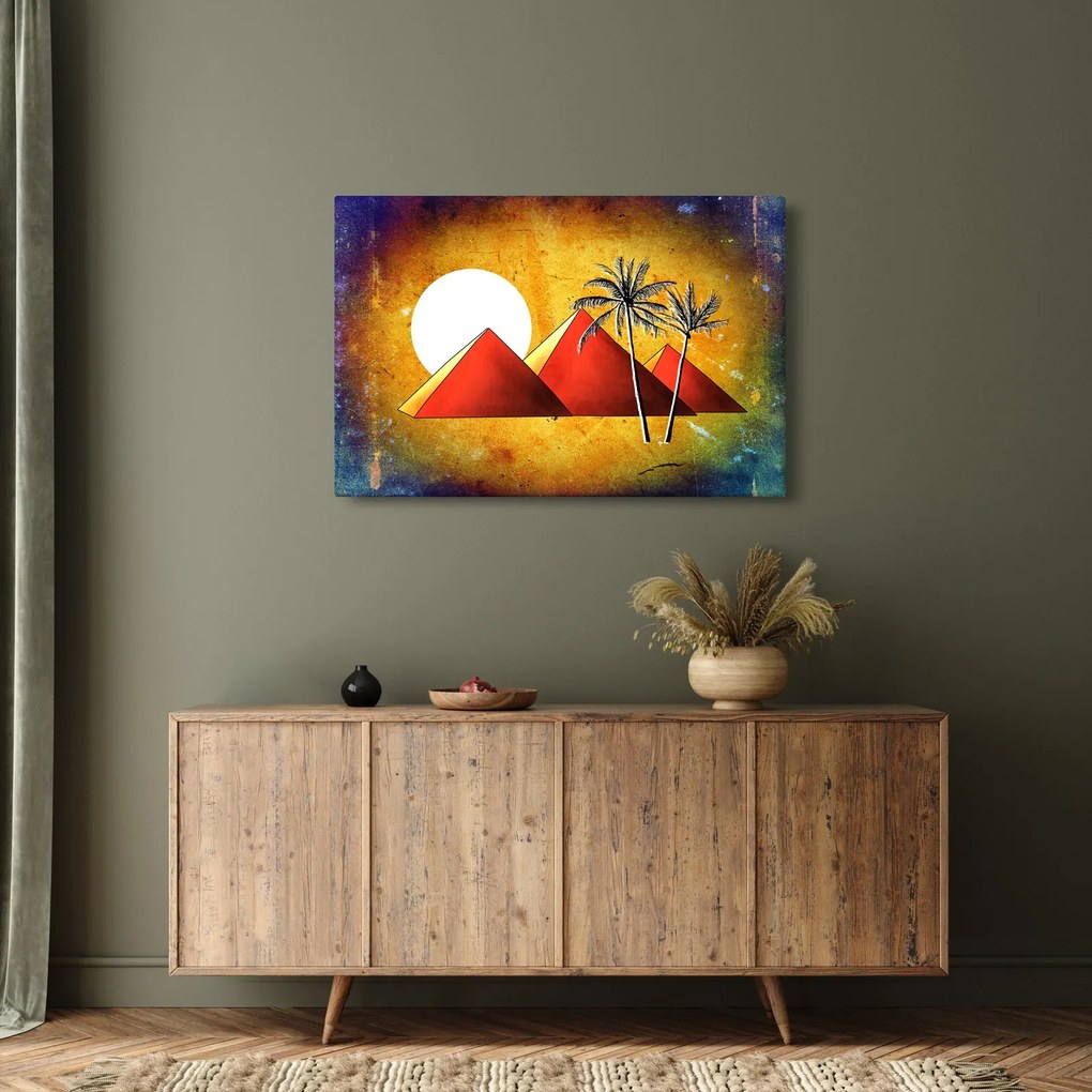 Festett egyiptomi piramisok képe (90x60 cm)