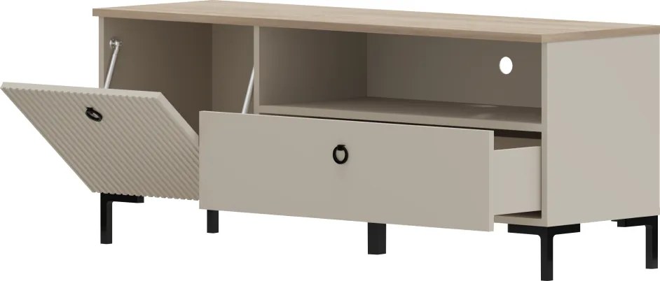 TV-állvány, szürkésbarna Taupe/silverjack tölgy, DOMCA 1K1S