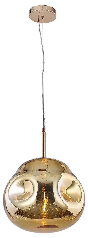 Klausen 111003 - Csillár zsinóron VITRO 1xE27/10W/230V átm. 35 cm arany