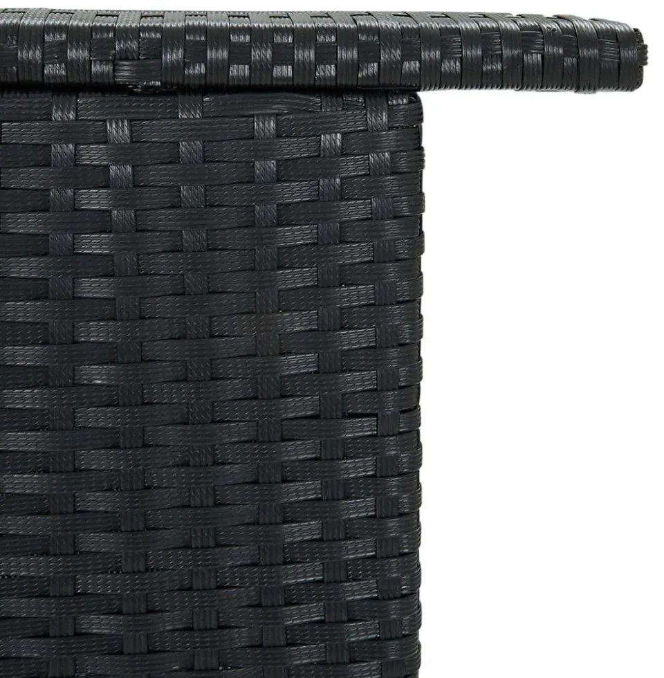 fekete polyrattan kerti bárasztal 120 x 55 x 110 cm