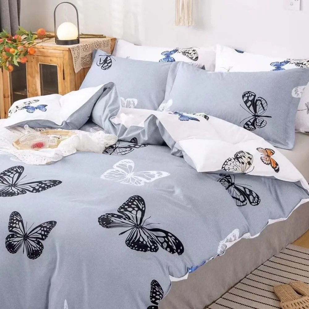 Ágynemű GALENA GREY BUTTERFLIES 7 részes 140X200 cm