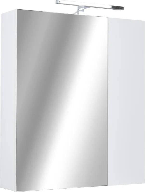 Piramida AKVA 60 R Tükrös fürdőszobai szekrény -2 ajtós kivitel - LED világítással - 60 x 69 x 13 cm