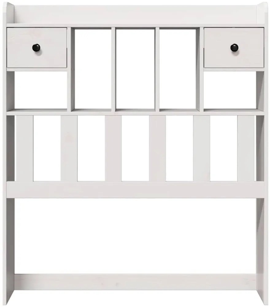 fehér tömör fenyőfa fejtámla tárolóval 90 cm