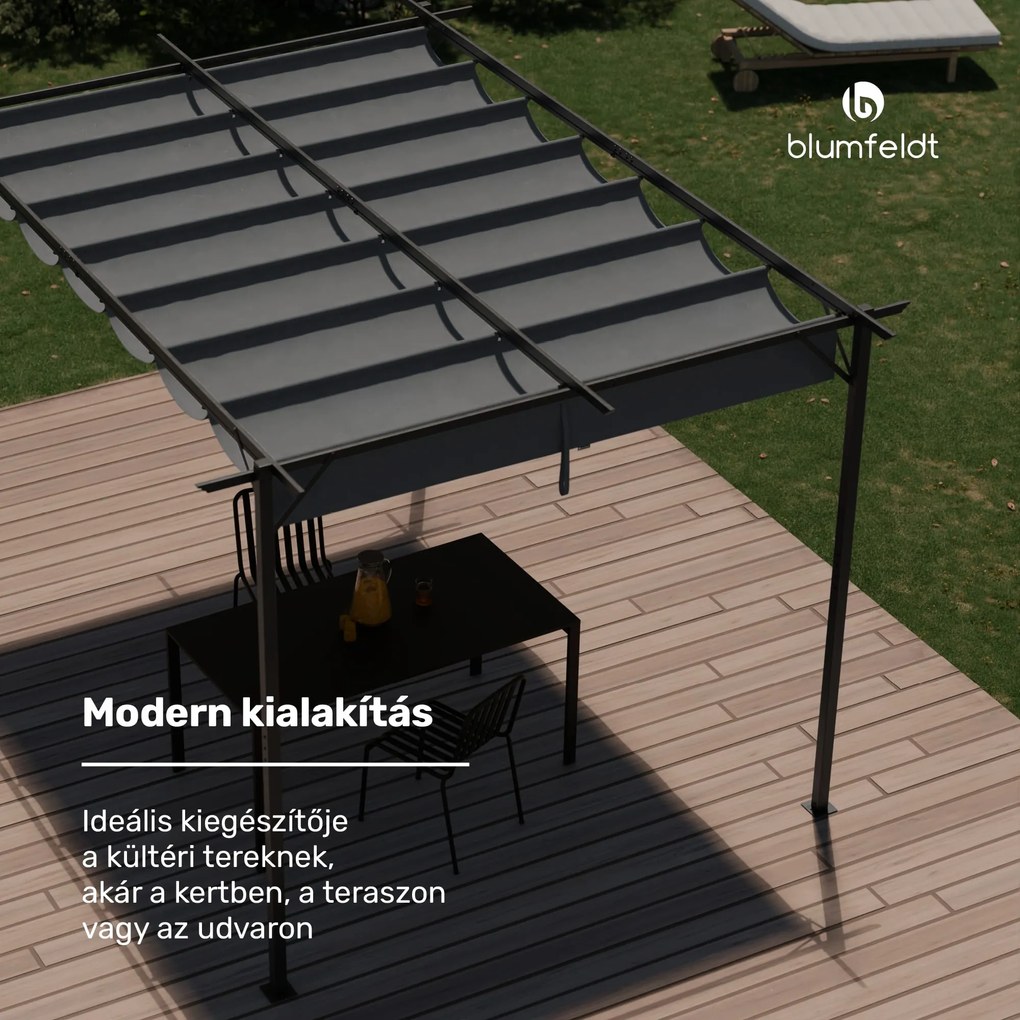Blumfeldt Pantheon Robust Pergola, 3x4 m időjárásálló porszórt acél