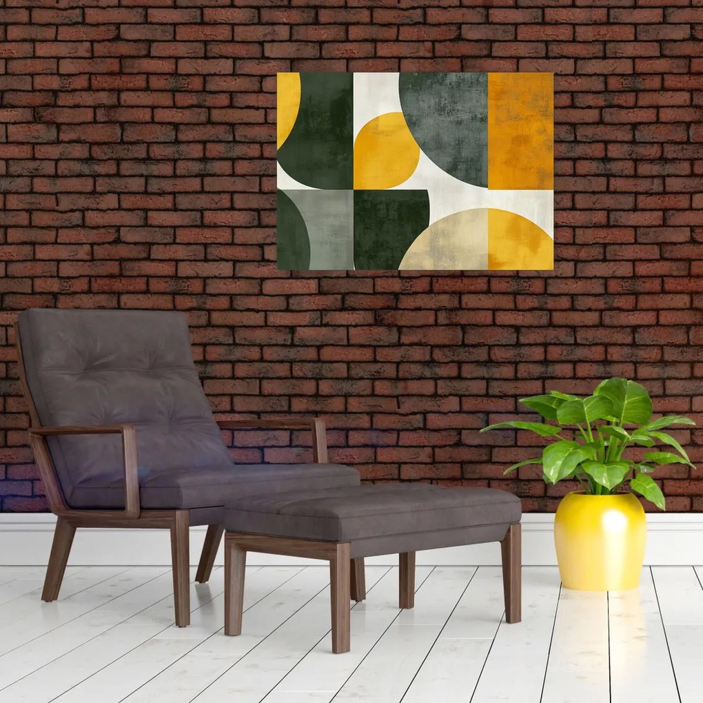 Kép - Olívazöld absztrakció (70x50 cm)