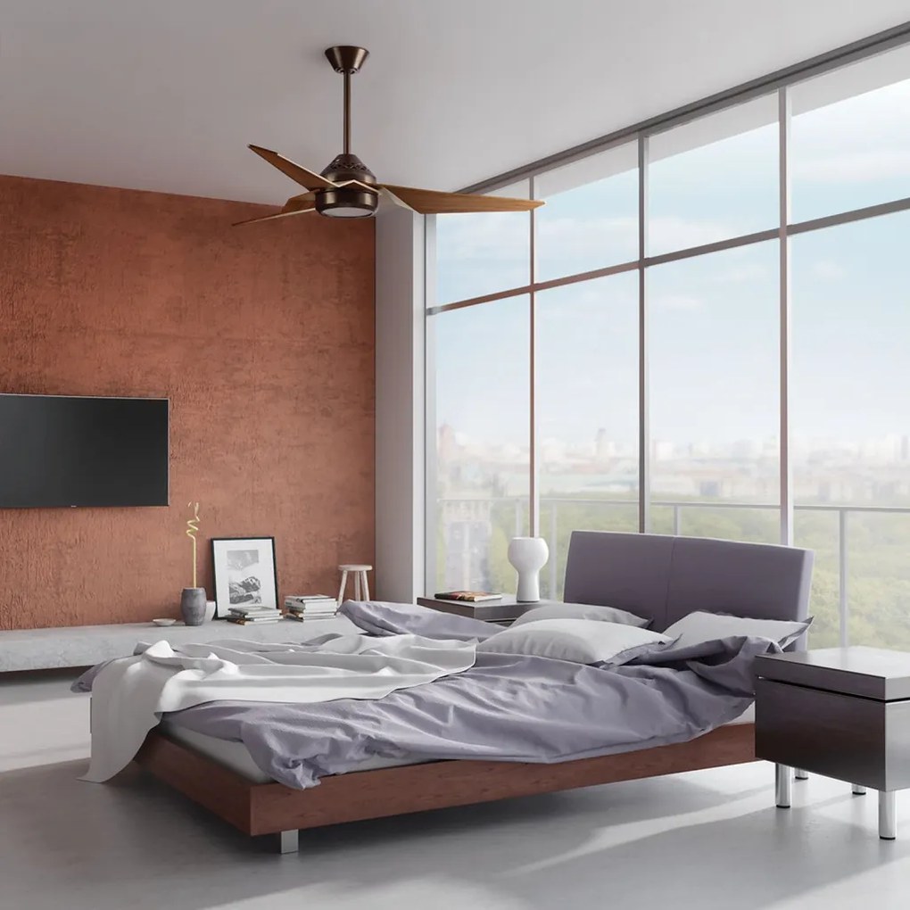 KICHLER KLF-JADE-60-BB JADE Ventilátoros lámpa Dió, Olajozott Bronz LED IP44
