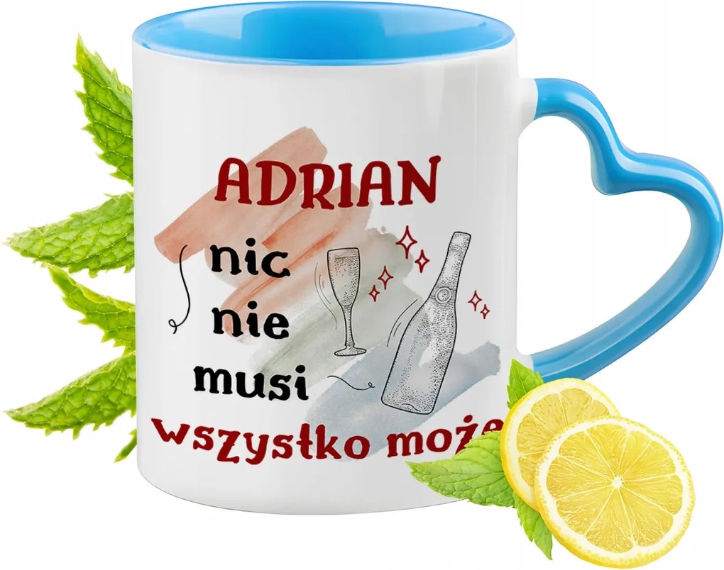 Adriana Kék Bögre Szív Alakú Füllel Kávé Ajándék