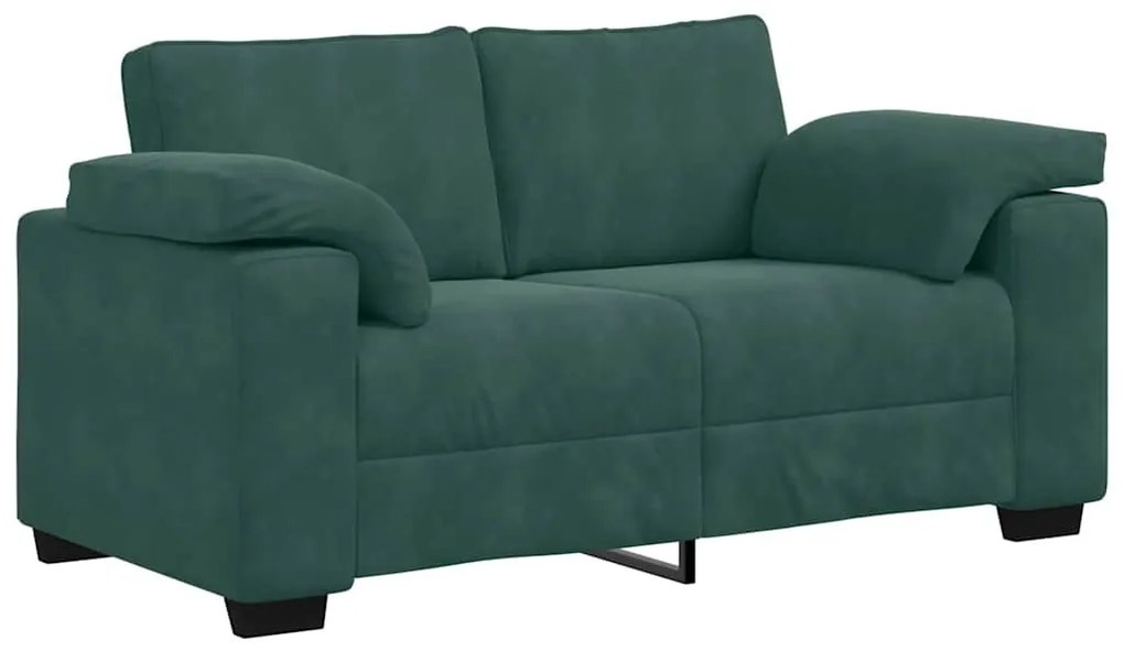 sötétzöld bársony loveseat kanapé 120 cm