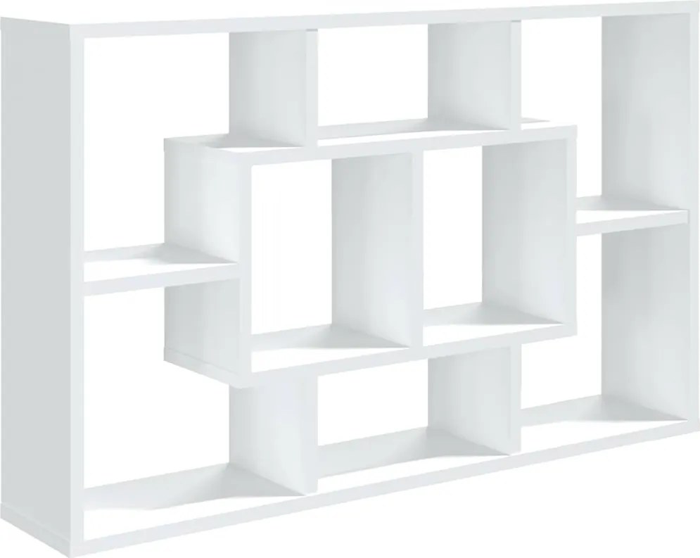 vidaXL fehér szerelt fa fali polc 85 x 16 x 52,5 cm