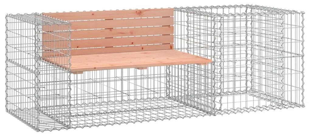 tömör duglászfenyő kerti pad gabion kosárral