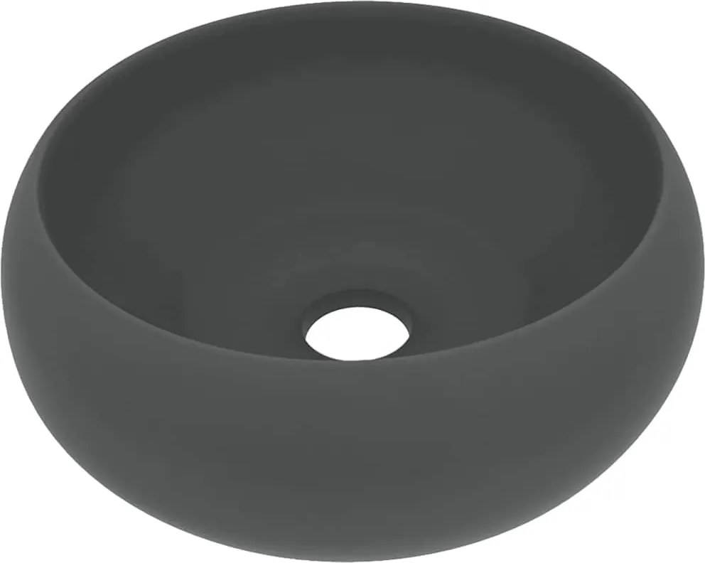 vidaXL kerek matt sötétszürke kerámia luxus mosdókagyló 40 x 15 cm