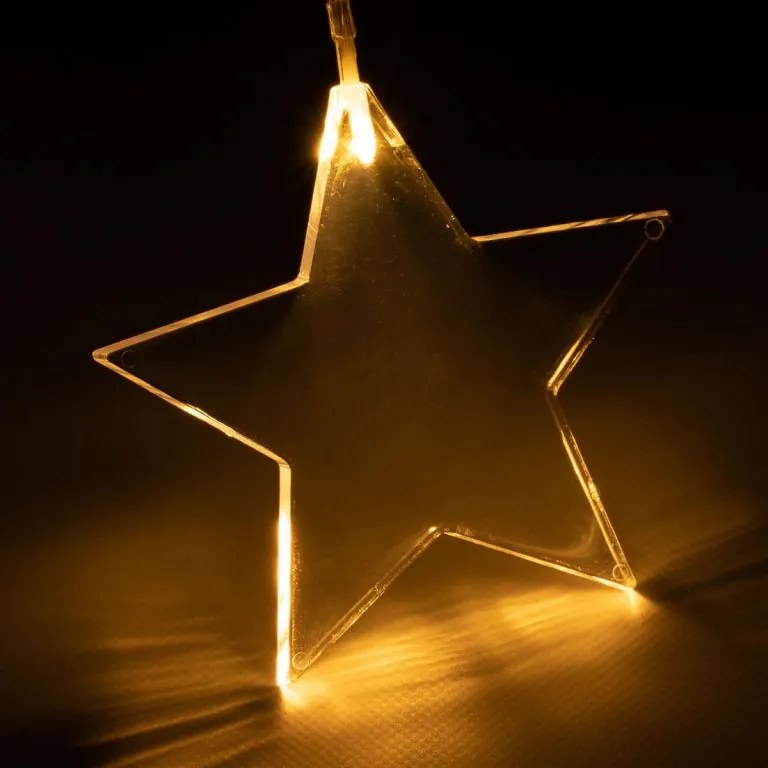 NEXOS Fényfüggöny csillag 8 LED meleg fehér