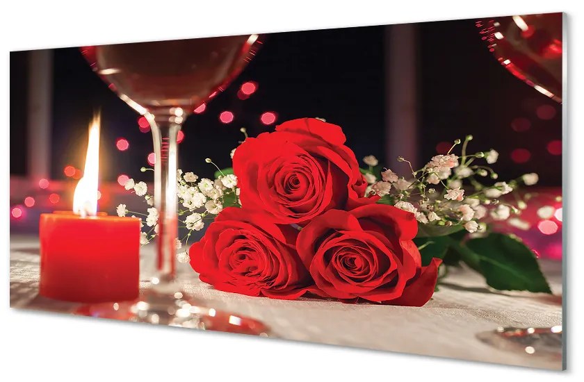 Akrilképek Roses gyertya üveg 140x70 cm