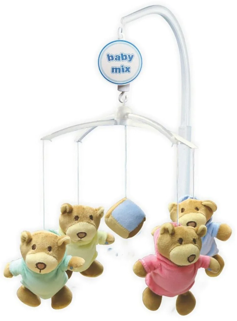 Baby Mix Körhinta a kiságy felett Medvék és egykocka , d. 36 cm