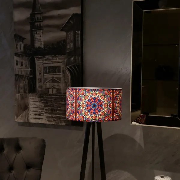 Állólámpa AYD 1xE27/40W/230V barna/színes