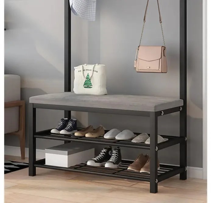 Cipőtartó kényelmes üléssel és akasztóval CR003-100 170 x 33 x 100 cm