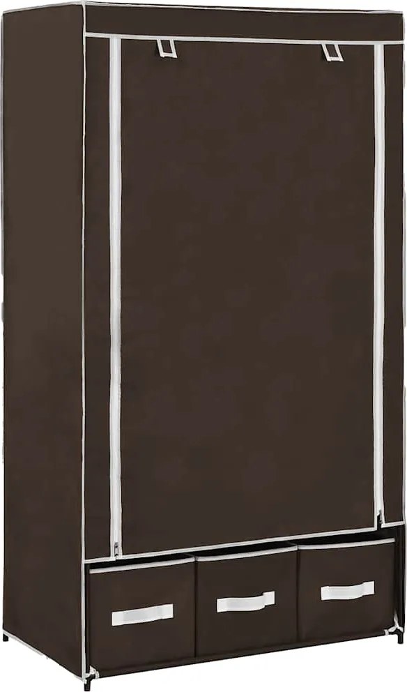 vidaXL barna szövet ruhásszekrény 87 x 49 x 159 cm