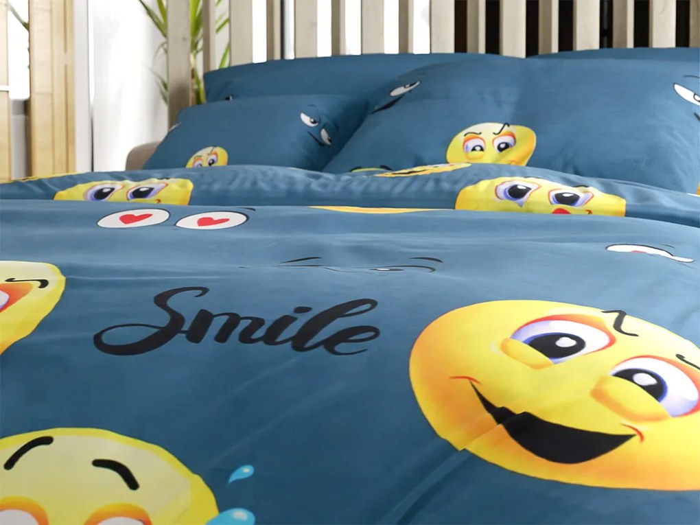 Mikroszálas ágyneműhuzat EMOJI KINYÚJTOTT nyelvvel szürke Ágyneműhuzat mérete: 2 db 70 x 90 cm | 200 x 220 cm