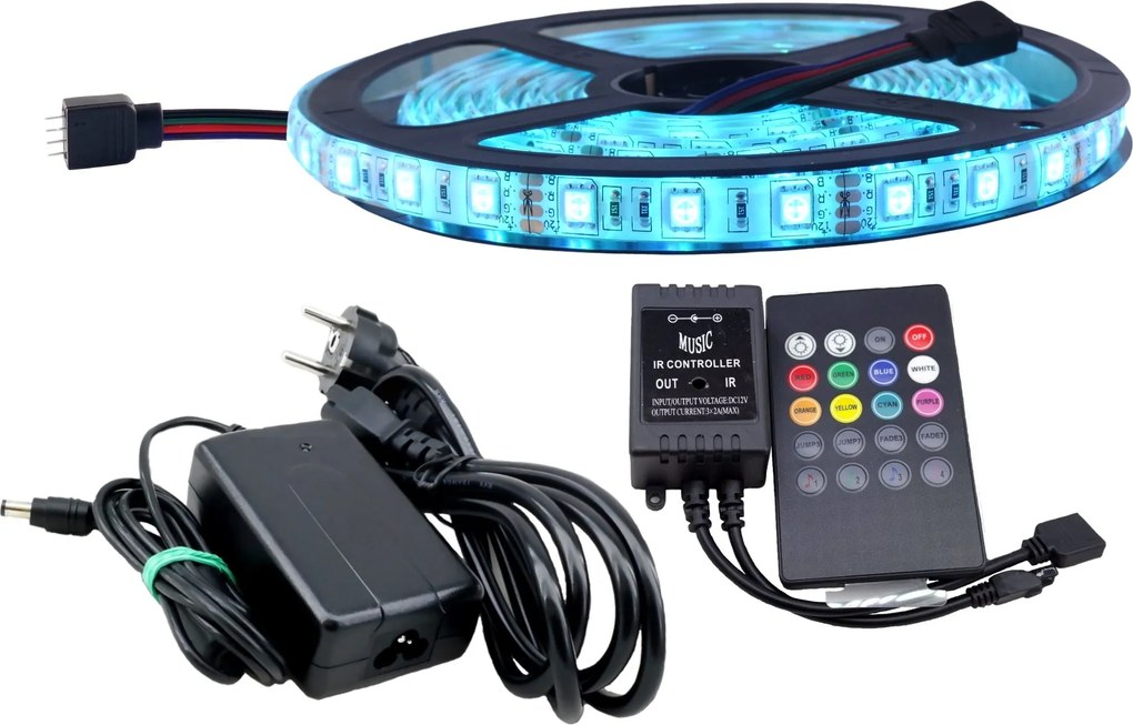 Led Szett Rgb 300 Smd 5050 IP65 Zenei Diszkó 5m