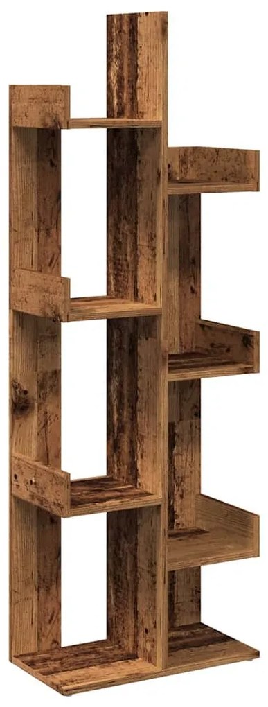 antik fa színű szerelt fa könyvszekrény 48 x 25,5 x 140 cm