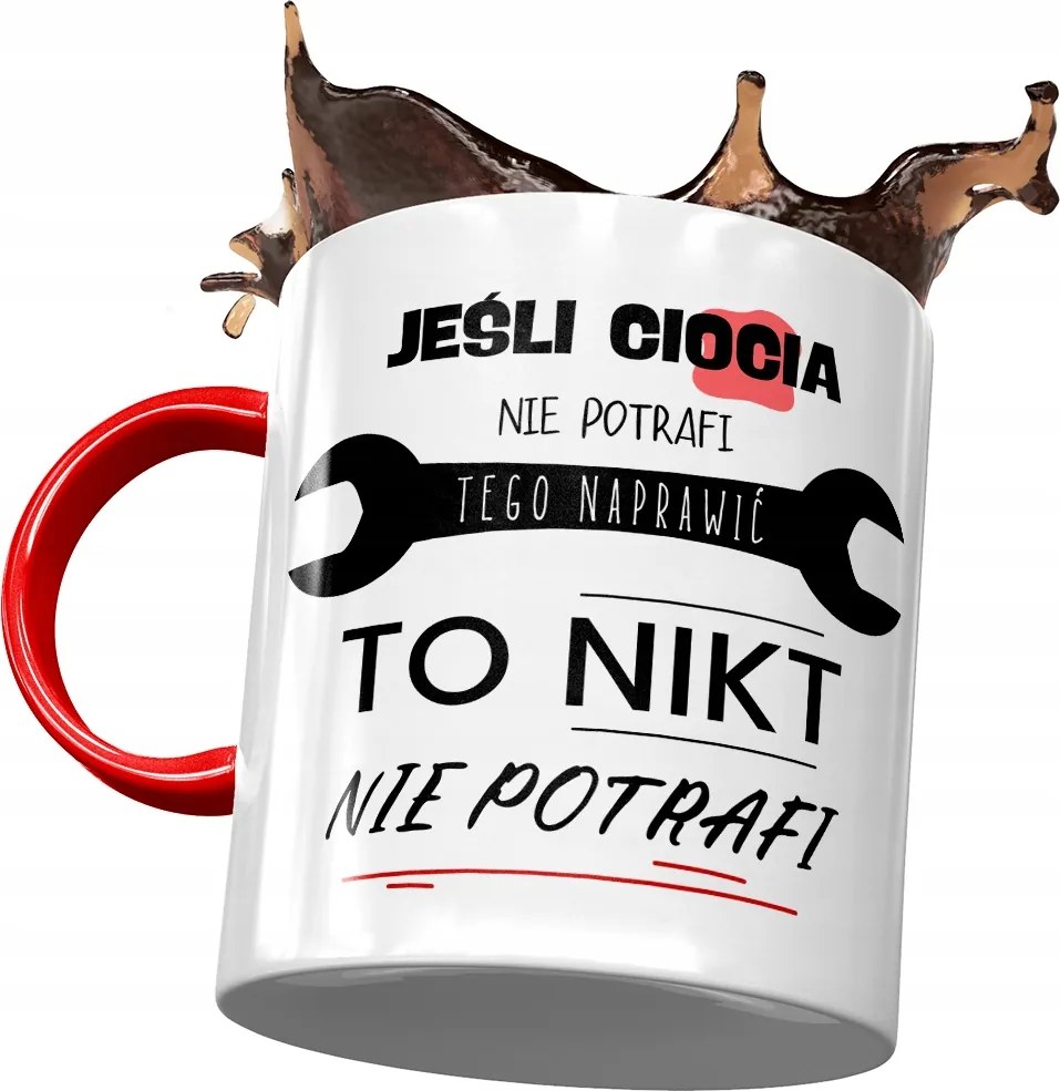 Piros Bögre Nagynéni Születésnap Ajándék Nyomtatott Fotóval