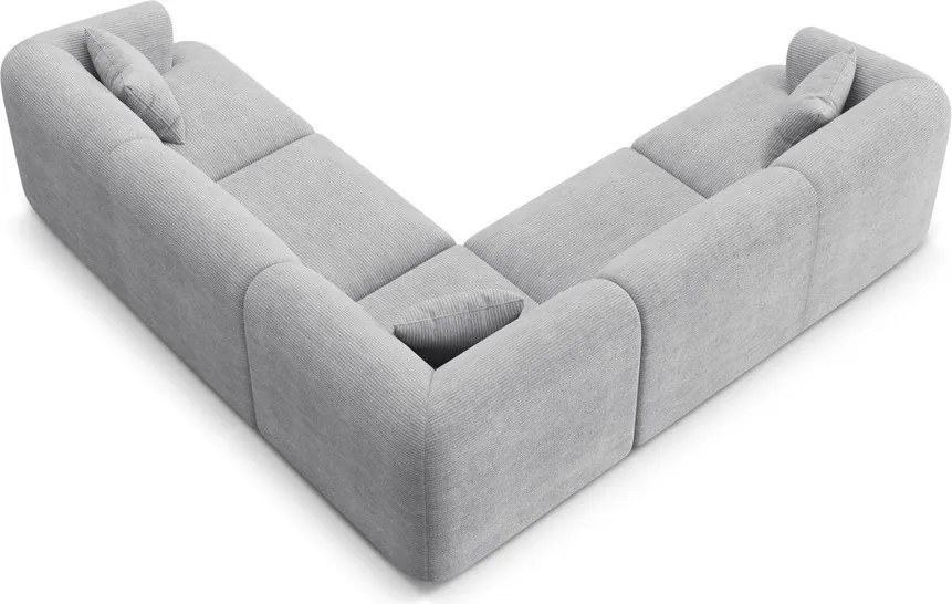 Világosszürke kordbársony sarokkanapé Campi – Cosmopolitan Design